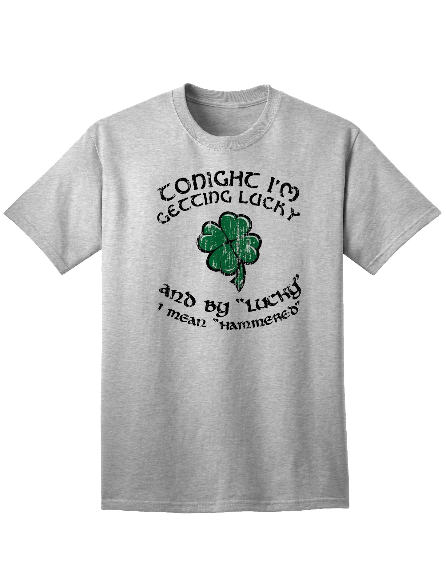 Getting Lucky Hammered Adult Unisex St Patrick's Day T-Shirt-TooLoud-Ash Gray-Small-Davson Sales