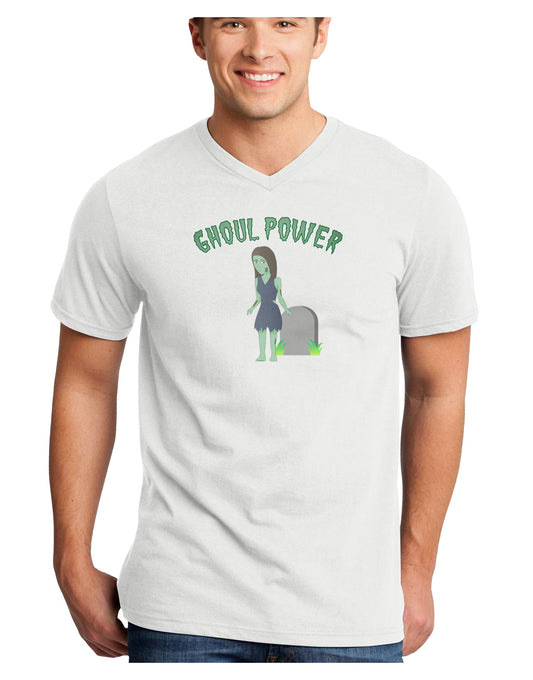 Ghoul Power - Funny Halloween Adult V-Neck T-shirt-Mens V-Neck T-Shirt-TooLoud-White-Small-Davson Sales