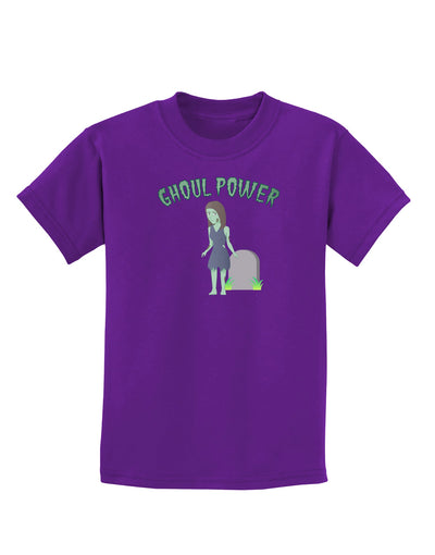 Ghoul Power - Funny Halloween Childrens Dark T-Shirt-Childrens T-Shirt-TooLoud-Purple-X-Small-Davson Sales