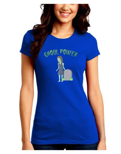 Ghoul Power - Funny Halloween Juniors Crew Dark T-Shirt-T-Shirts Juniors Tops-TooLoud-Royal-Blue-Juniors Fitted Small-Davson Sales