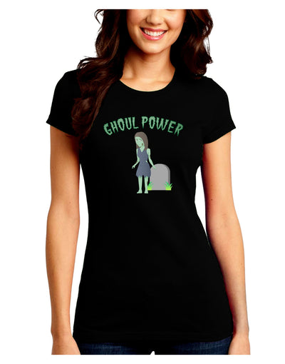 Ghoul Power - Funny Halloween Juniors Crew Dark T-Shirt-T-Shirts Juniors Tops-TooLoud-Black-Juniors Fitted Small-Davson Sales