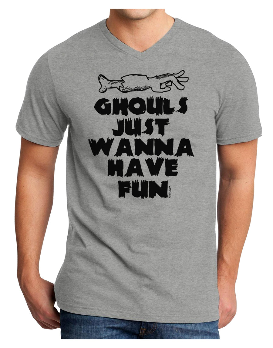 Ghouls Just Wanna Have Fun Adult V-Neck T-shirt-Mens T-Shirt-TooLoud-White-Small-Davson Sales
