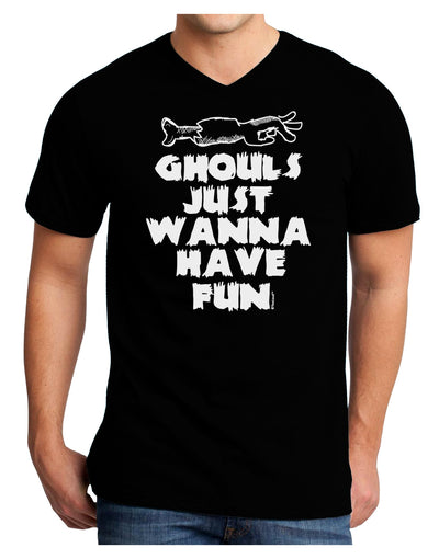 Ghouls Just Wanna Have Fun Adult V-Neck T-shirt-Mens T-Shirt-TooLoud-Black-Small-Davson Sales