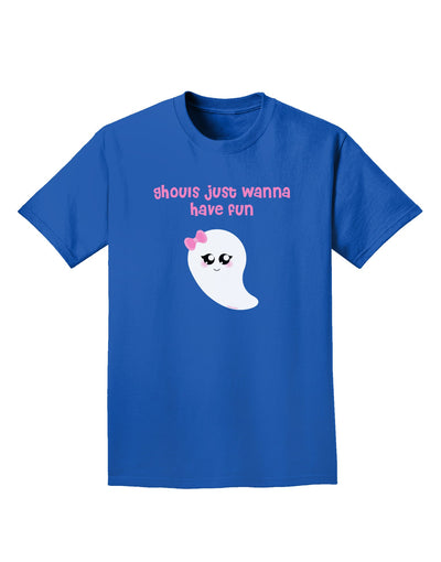 Ghouls Just Wanna Have Fun Cute Ghost - Halloween Adult Dark T-Shirt-Mens T-Shirt-TooLoud-Royal-Blue-Small-Davson Sales