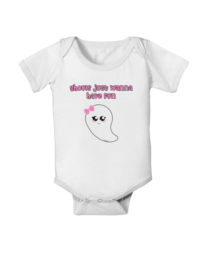 Ghouls Just Wanna Have Fun Cute Ghost - Halloween Baby Romper Bodysuit-Baby Romper-TooLoud-White-06-Months-Davson Sales