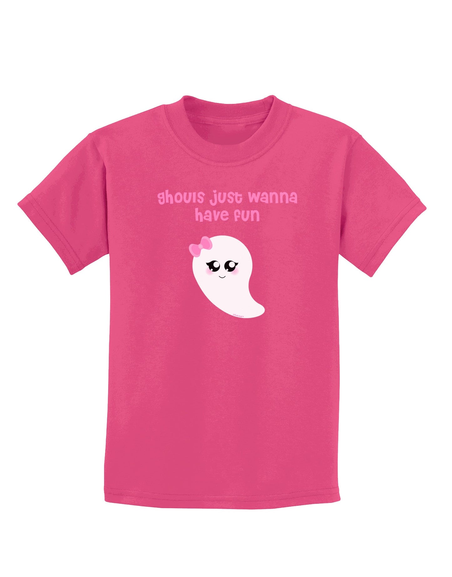 Ghouls Just Wanna Have Fun Cute Ghost - Halloween Childrens Dark T-Shirt-Childrens T-Shirt-TooLoud-Sangria-X-Small-Davson Sales