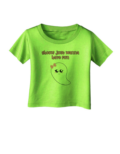 Ghouls Just Wanna Have Fun Cute Ghost - Halloween Infant T-Shirt-Infant T-Shirt-TooLoud-Lime-Green-06-Months-Davson Sales