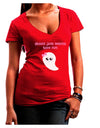 Ghouls Just Wanna Have Fun Cute Ghost - Halloween Juniors V-Neck Dark T-Shirt-Womens V-Neck T-Shirts-TooLoud-Red-Juniors Fitted Small-Davson Sales