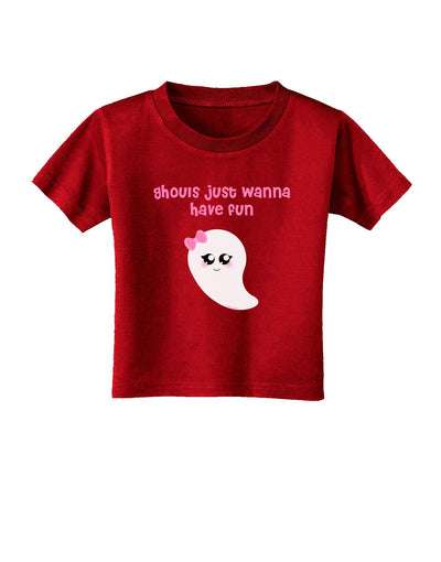 Ghouls Just Wanna Have Fun Cute Ghost - Halloween Toddler T-Shirt Dark-Toddler T-Shirt-TooLoud-Clover-Green-2T-Davson Sales