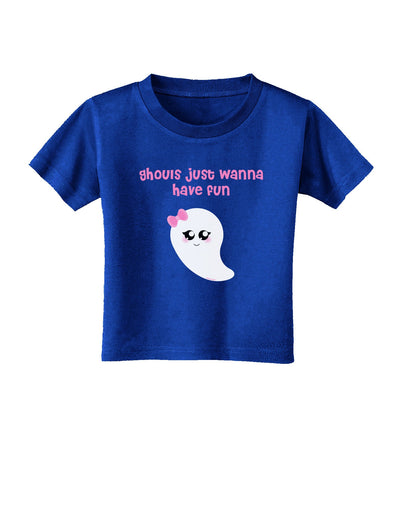 Ghouls Just Wanna Have Fun Cute Ghost - Halloween Toddler T-Shirt Dark-Toddler T-Shirt-TooLoud-Red-2T-Davson Sales