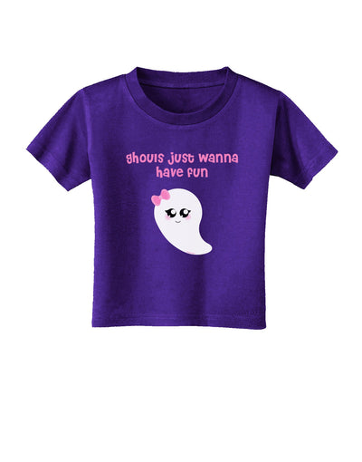 Ghouls Just Wanna Have Fun Cute Ghost - Halloween Toddler T-Shirt Dark-Toddler T-Shirt-TooLoud-Purple-2T-Davson Sales