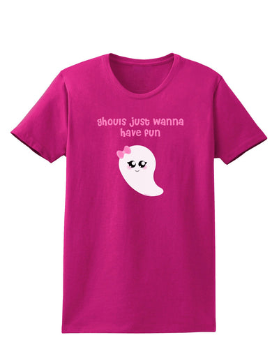 Ghouls Just Wanna Have Fun Cute Ghost - Halloween Womens Dark T-Shirt-TooLoud-Hot-Pink-Small-Davson Sales