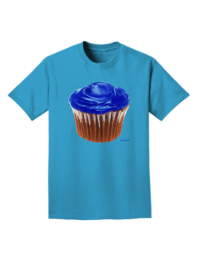 Giant Bright Blue Cupcake Adult Dark T-Shirt by TooLoud-Mens T-Shirt-TooLoud-Turquoise-Small-Davson Sales