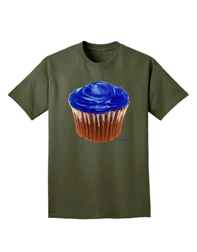 Giant Bright Blue Cupcake Adult Dark T-Shirt by TooLoud-Mens T-Shirt-TooLoud-Military-Green-Small-Davson Sales