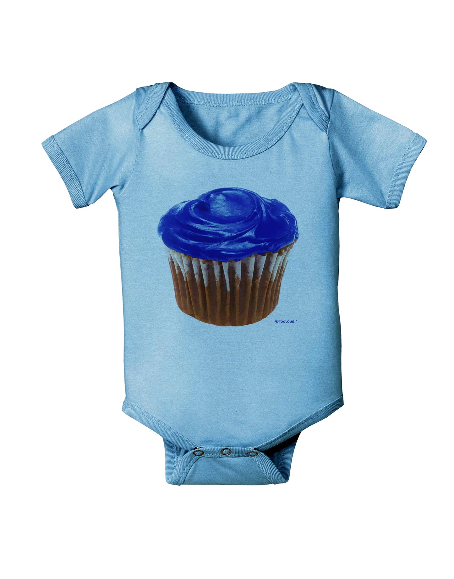 Giant Bright Blue Cupcake Baby Romper Bodysuit by TooLoud-Baby Romper-TooLoud-Light-Blue-06-Months-Davson Sales