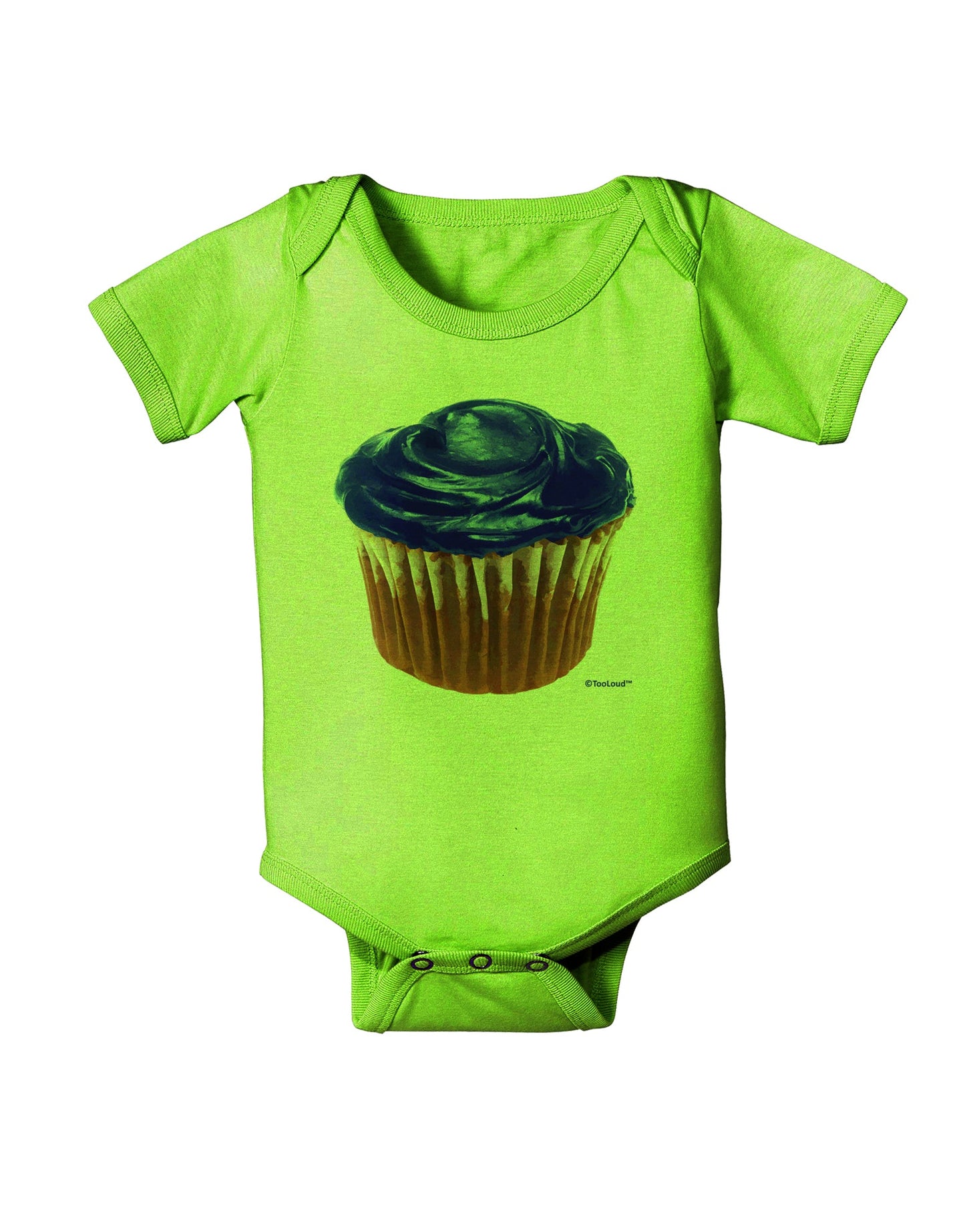 Giant Bright Blue Cupcake Baby Romper Bodysuit by TooLoud-Baby Romper-TooLoud-Lime-Green-06-Months-Davson Sales