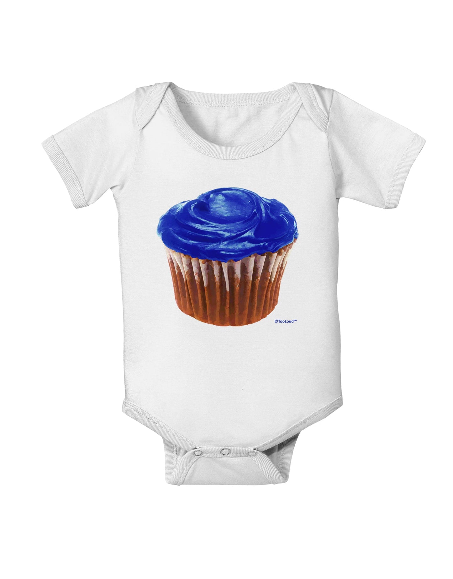 Giant Bright Blue Cupcake Baby Romper Bodysuit by TooLoud-Baby Romper-TooLoud-White-06-Months-Davson Sales
