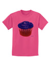 Giant Bright Blue Cupcake Childrens T-Shirt by TooLoud-Childrens T-Shirt-TooLoud-Sangria-X-Small-Davson Sales