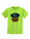 Giant Bright Blue Cupcake Childrens T-Shirt by TooLoud-Childrens T-Shirt-TooLoud-Lime-Green-X-Small-Davson Sales