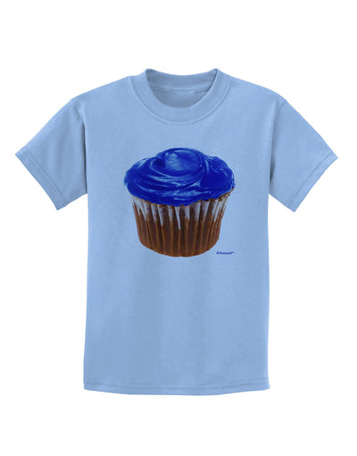 Giant Bright Blue Cupcake Childrens T-Shirt by TooLoud-Childrens T-Shirt-TooLoud-Light-Blue-X-Small-Davson Sales