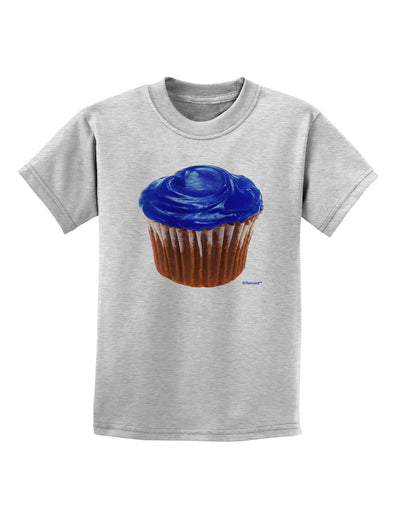 Giant Bright Blue Cupcake Childrens T-Shirt by TooLoud-Childrens T-Shirt-TooLoud-AshGray-X-Small-Davson Sales