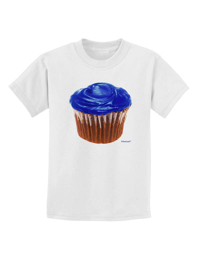 Giant Bright Blue Cupcake Childrens T-Shirt by TooLoud-Childrens T-Shirt-TooLoud-White-X-Small-Davson Sales