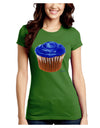 Giant Bright Blue Cupcake Juniors Crew Dark T-Shirt by TooLoud-T-Shirts Juniors Tops-TooLoud-Kiwi-Green-Juniors Fitted X-Small-Davson Sales