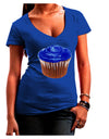 Giant Bright Blue Cupcake Juniors V-Neck Dark T-Shirt by TooLoud-Womens V-Neck T-Shirts-TooLoud-Royal-Blue-Juniors Fitted Small-Davson Sales