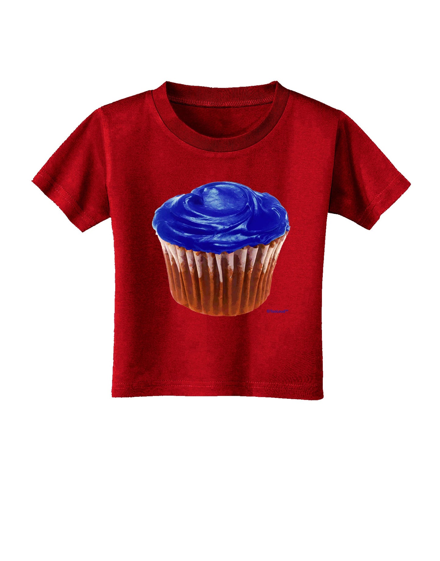 Giant Bright Blue Cupcake Toddler T-Shirt Dark by TooLoud-Toddler T-Shirt-TooLoud-Red-2T-Davson Sales