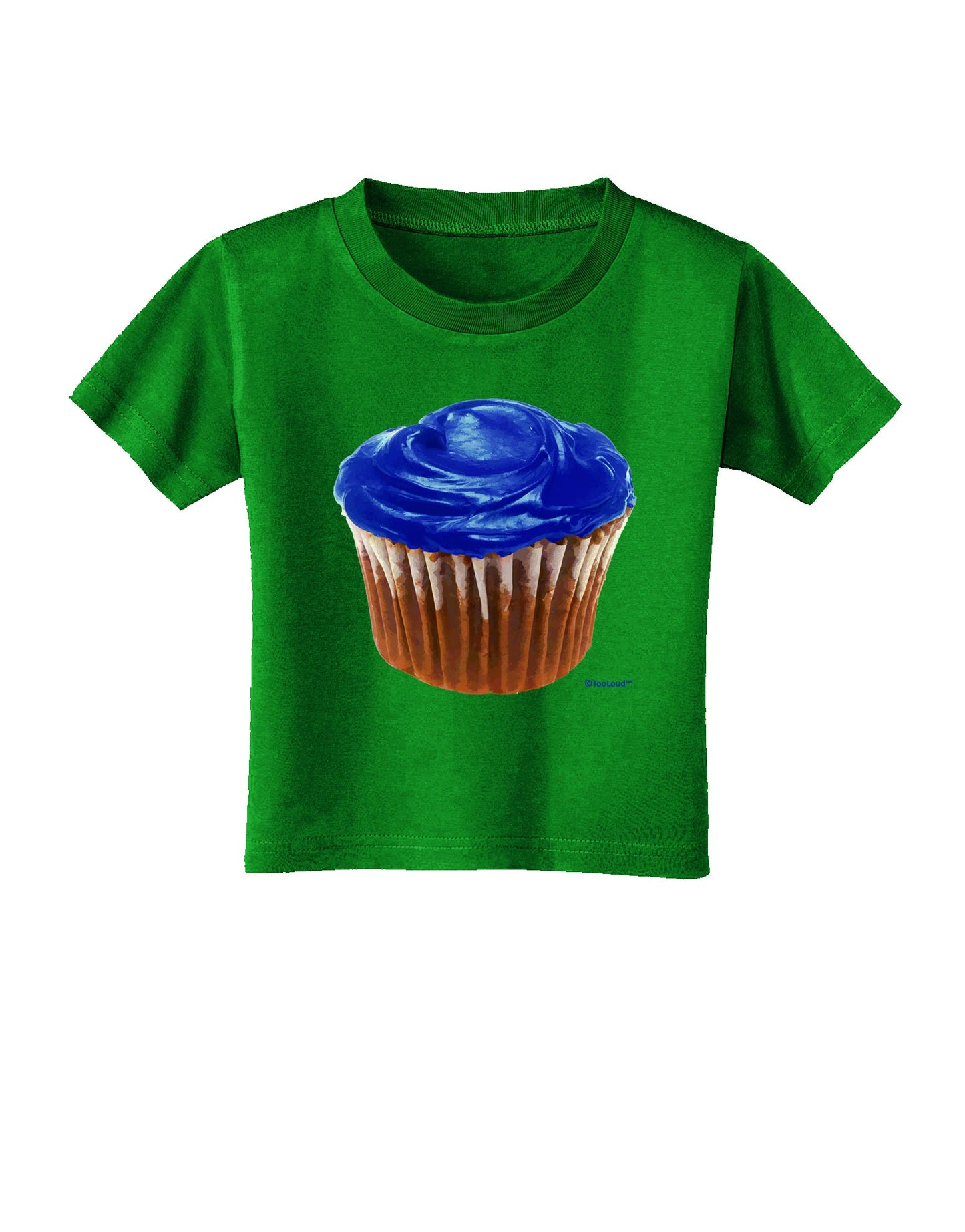 Giant Bright Blue Cupcake Toddler T-Shirt Dark by TooLoud-Toddler T-Shirt-TooLoud-Clover-Green-2T-Davson Sales