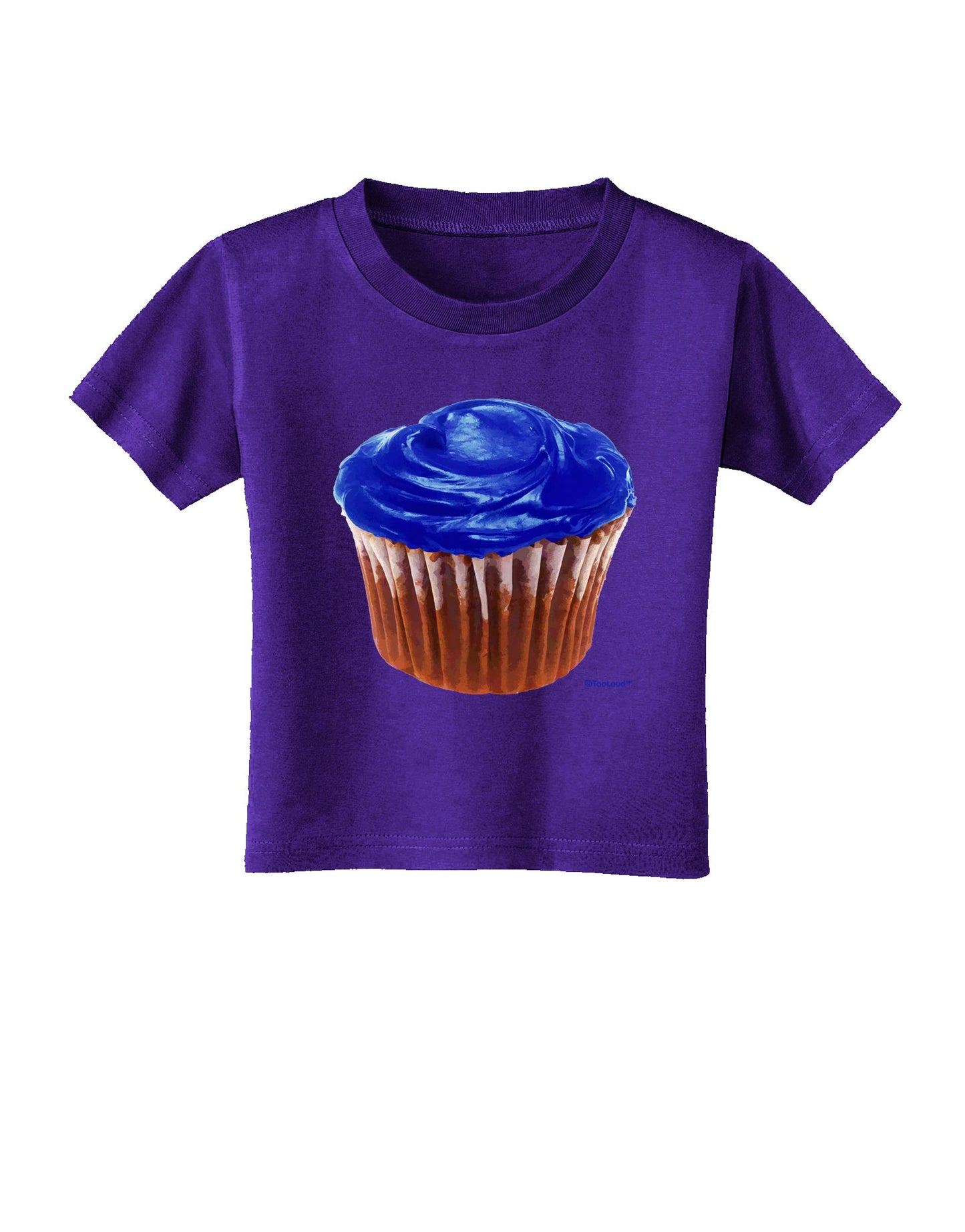 Giant Bright Blue Cupcake Toddler T-Shirt Dark by TooLoud-Toddler T-Shirt-TooLoud-Purple-2T-Davson Sales