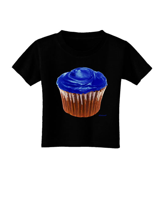 Giant Bright Blue Cupcake Toddler T-Shirt Dark by TooLoud-Toddler T-Shirt-TooLoud-Black-2T-Davson Sales