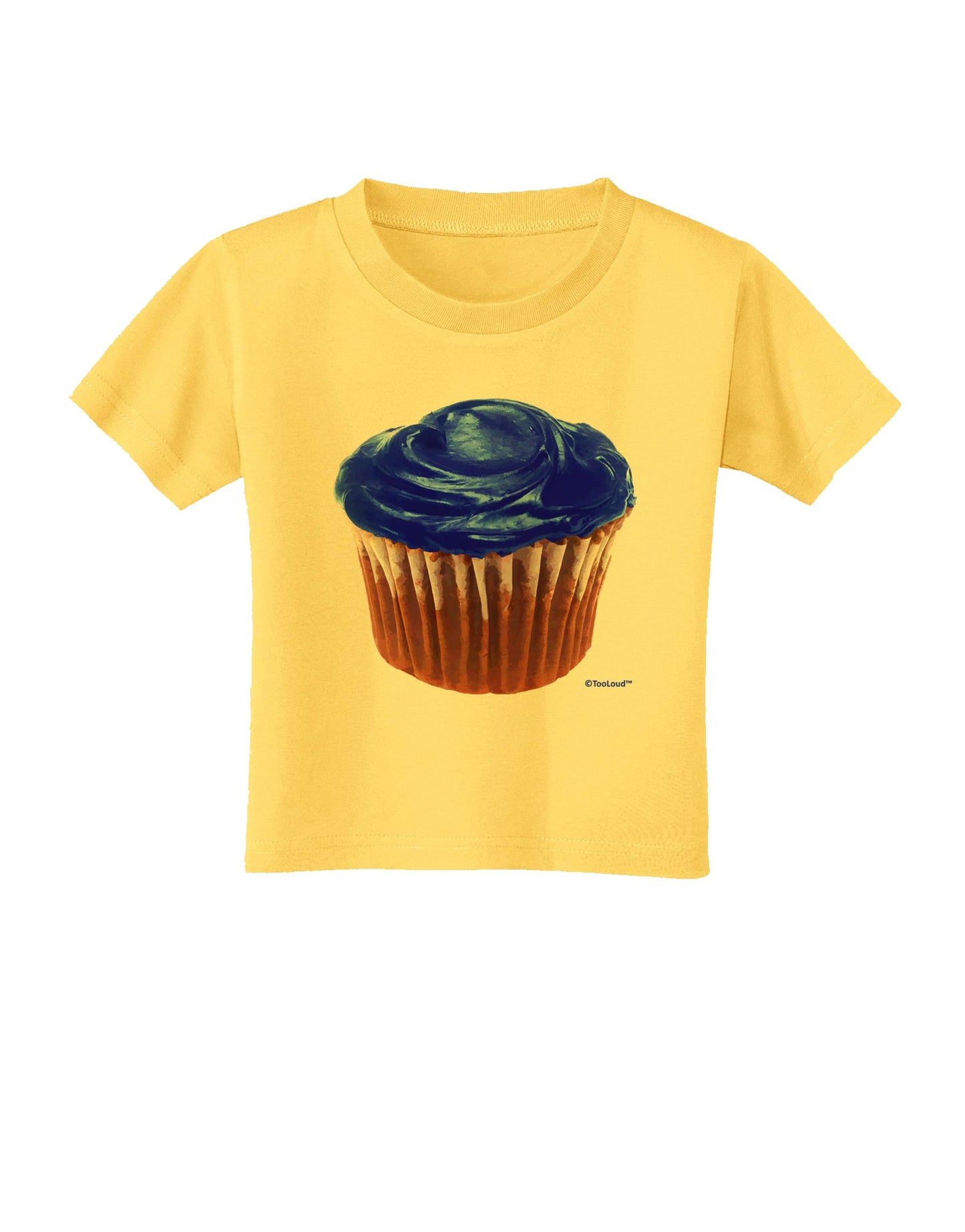 Giant Bright Blue Cupcake Toddler T-Shirt by TooLoud-Toddler T-Shirt-TooLoud-Yellow-2T-Davson Sales