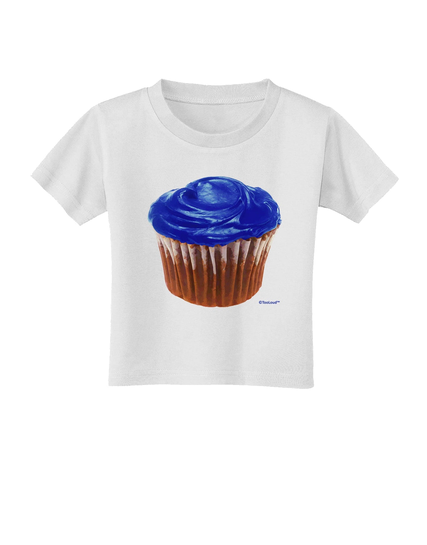 Giant Bright Blue Cupcake Toddler T-Shirt by TooLoud-Toddler T-Shirt-TooLoud-White-2T-Davson Sales