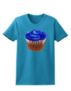 Giant Bright Blue Cupcake Womens Dark T-Shirt by TooLoud-Womens T-Shirt-TooLoud-Turquoise-X-Small-Davson Sales