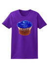 Giant Bright Blue Cupcake Womens Dark T-Shirt by TooLoud-Womens T-Shirt-TooLoud-Purple-X-Small-Davson Sales