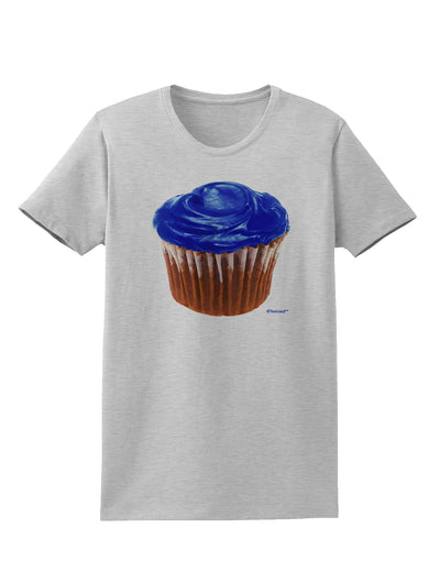 Giant Bright Blue Cupcake Womens T-Shirt by TooLoud-Womens T-Shirt-TooLoud-AshGray-X-Small-Davson Sales