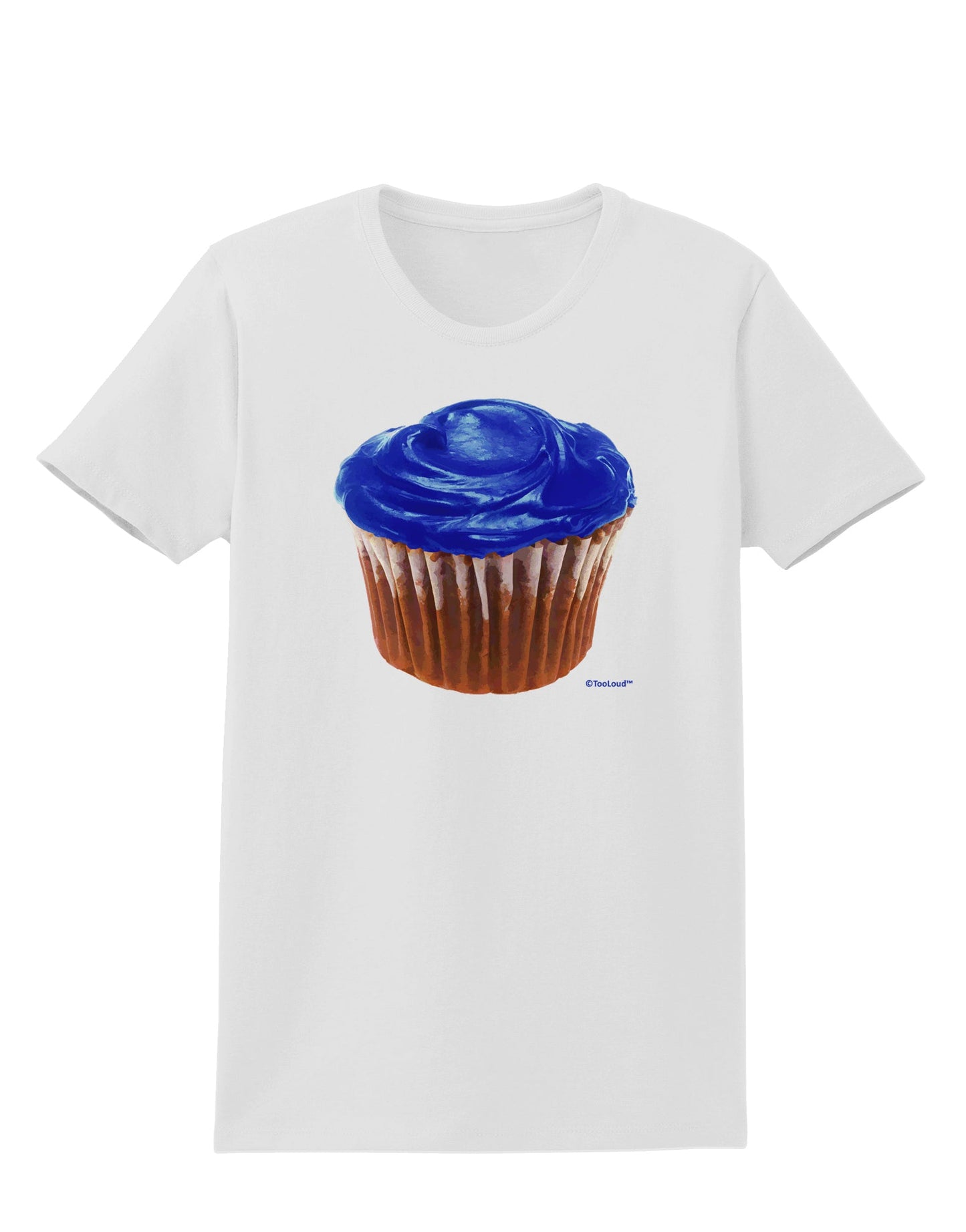 Giant Bright Blue Cupcake Womens T-Shirt by TooLoud-Womens T-Shirt-TooLoud-White-X-Small-Davson Sales