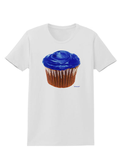 Giant Bright Blue Cupcake Womens T-Shirt by TooLoud-Womens T-Shirt-TooLoud-White-X-Small-Davson Sales