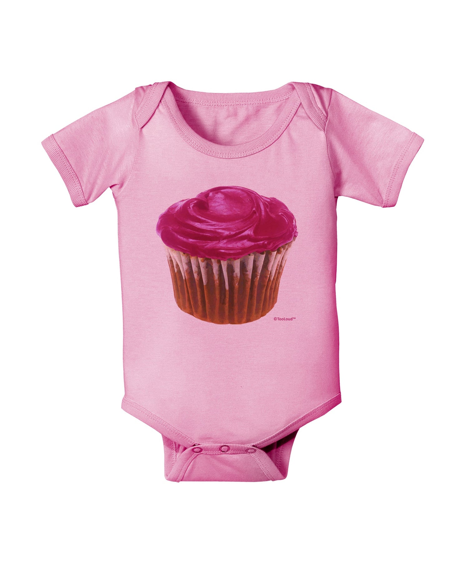 Giant Bright Pink Cupcake Baby Romper Bodysuit by TooLoud-Baby Romper-TooLoud-Light-Pink-06-Months-Davson Sales