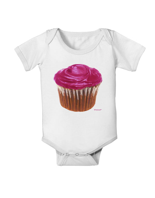 Giant Bright Pink Cupcake Baby Romper Bodysuit by TooLoud-Baby Romper-TooLoud-White-06-Months-Davson Sales