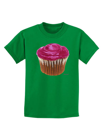 Giant Bright Pink Cupcake Childrens Dark T-Shirt by TooLoud-Childrens T-Shirt-TooLoud-Kelly-Green-X-Small-Davson Sales