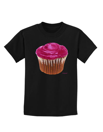 Giant Bright Pink Cupcake Childrens Dark T-Shirt by TooLoud-Childrens T-Shirt-TooLoud-Black-X-Small-Davson Sales