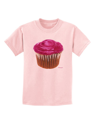 Giant Bright Pink Cupcake Childrens T-Shirt by TooLoud-Childrens T-Shirt-TooLoud-PalePink-X-Small-Davson Sales