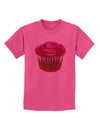 Giant Bright Pink Cupcake Childrens T-Shirt by TooLoud-Childrens T-Shirt-TooLoud-Sangria-X-Small-Davson Sales