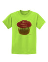 Giant Bright Pink Cupcake Childrens T-Shirt by TooLoud-Childrens T-Shirt-TooLoud-Lime-Green-X-Small-Davson Sales