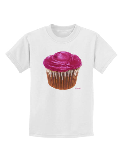 Giant Bright Pink Cupcake Childrens T-Shirt by TooLoud-Childrens T-Shirt-TooLoud-White-X-Small-Davson Sales