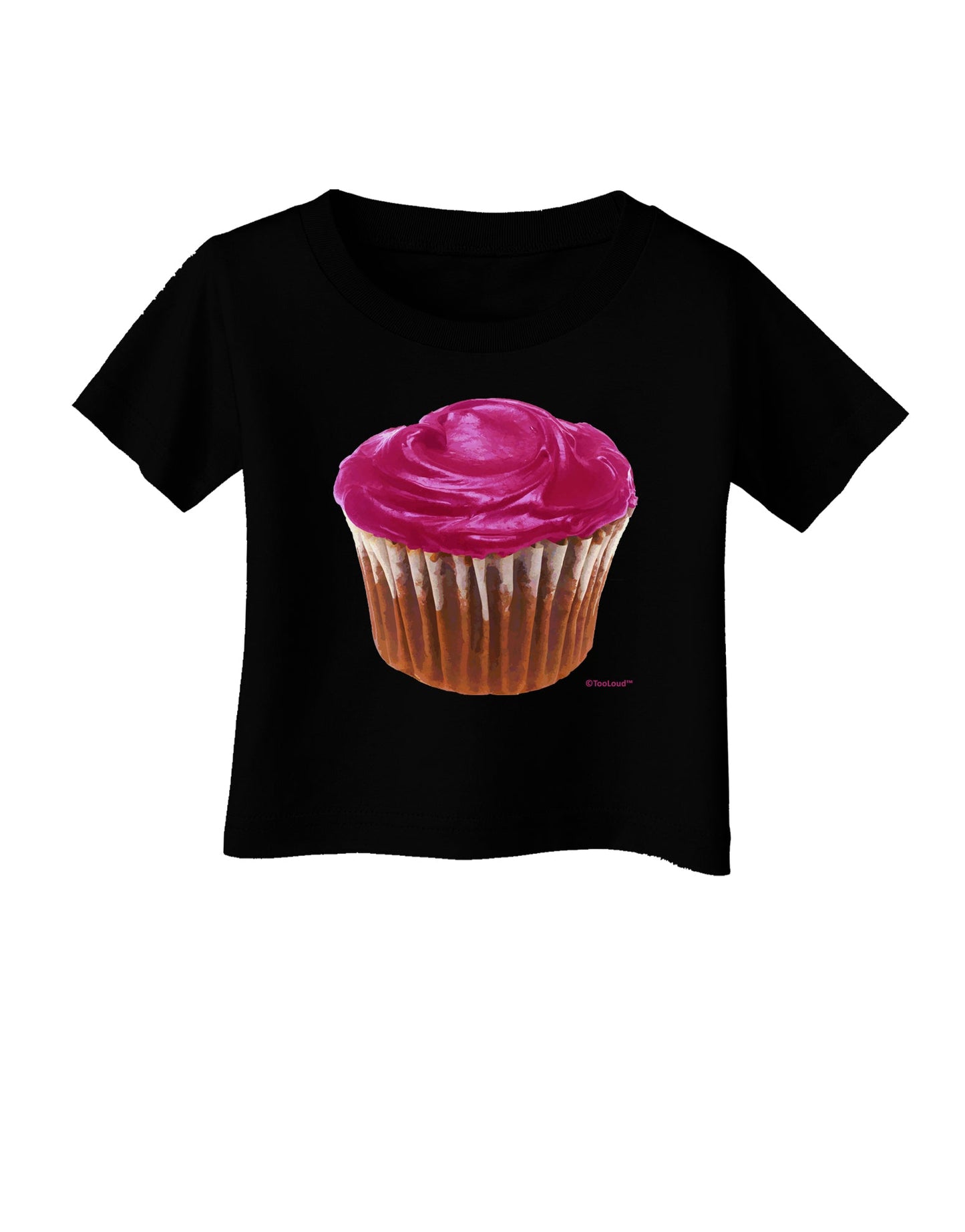 Giant Bright Pink Cupcake Infant T-Shirt Dark by TooLoud-Infant T-Shirt-TooLoud-Black-06-Months-Davson Sales