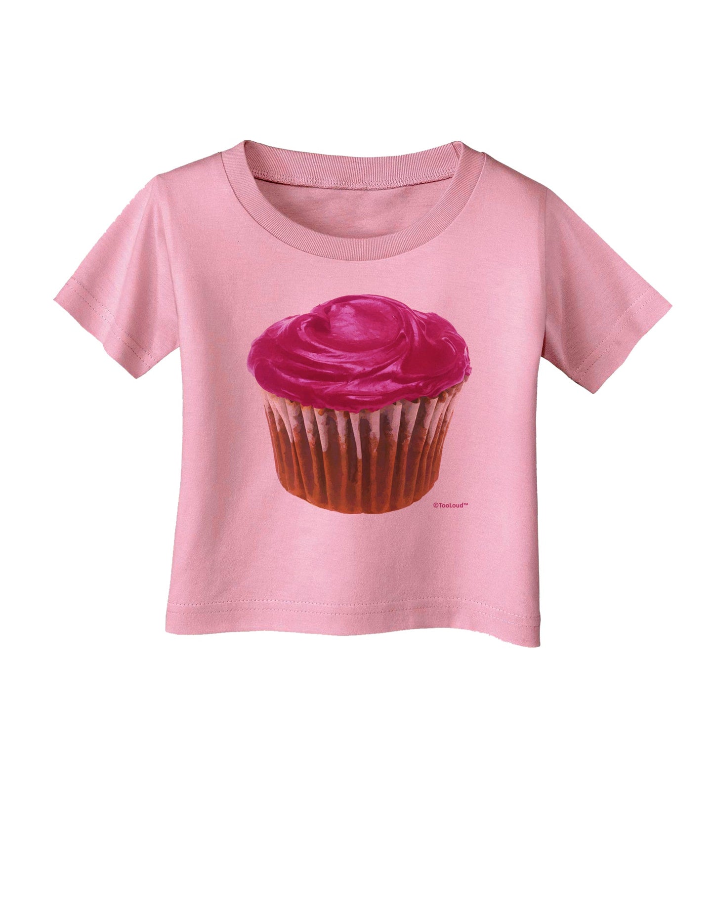Giant Bright Pink Cupcake Infant T-Shirt by TooLoud-Infant T-Shirt-TooLoud-Candy-Pink-06-Months-Davson Sales