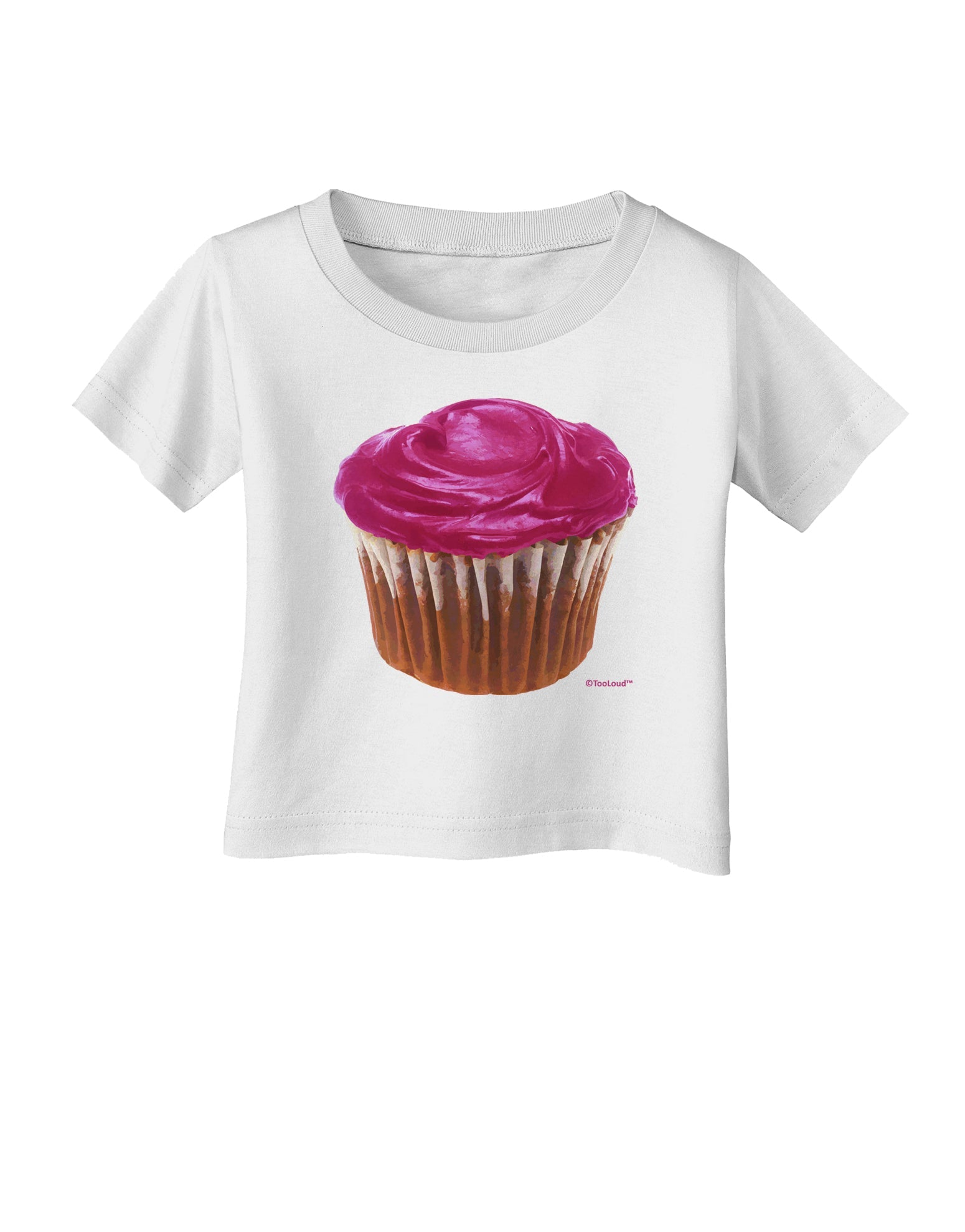 Giant Bright Pink Cupcake Infant T-Shirt by TooLoud-Infant T-Shirt-TooLoud-White-06-Months-Davson Sales